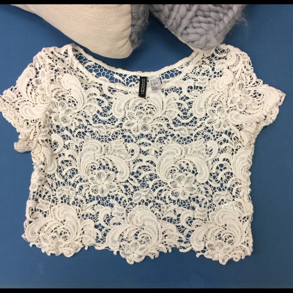 off white crochet top